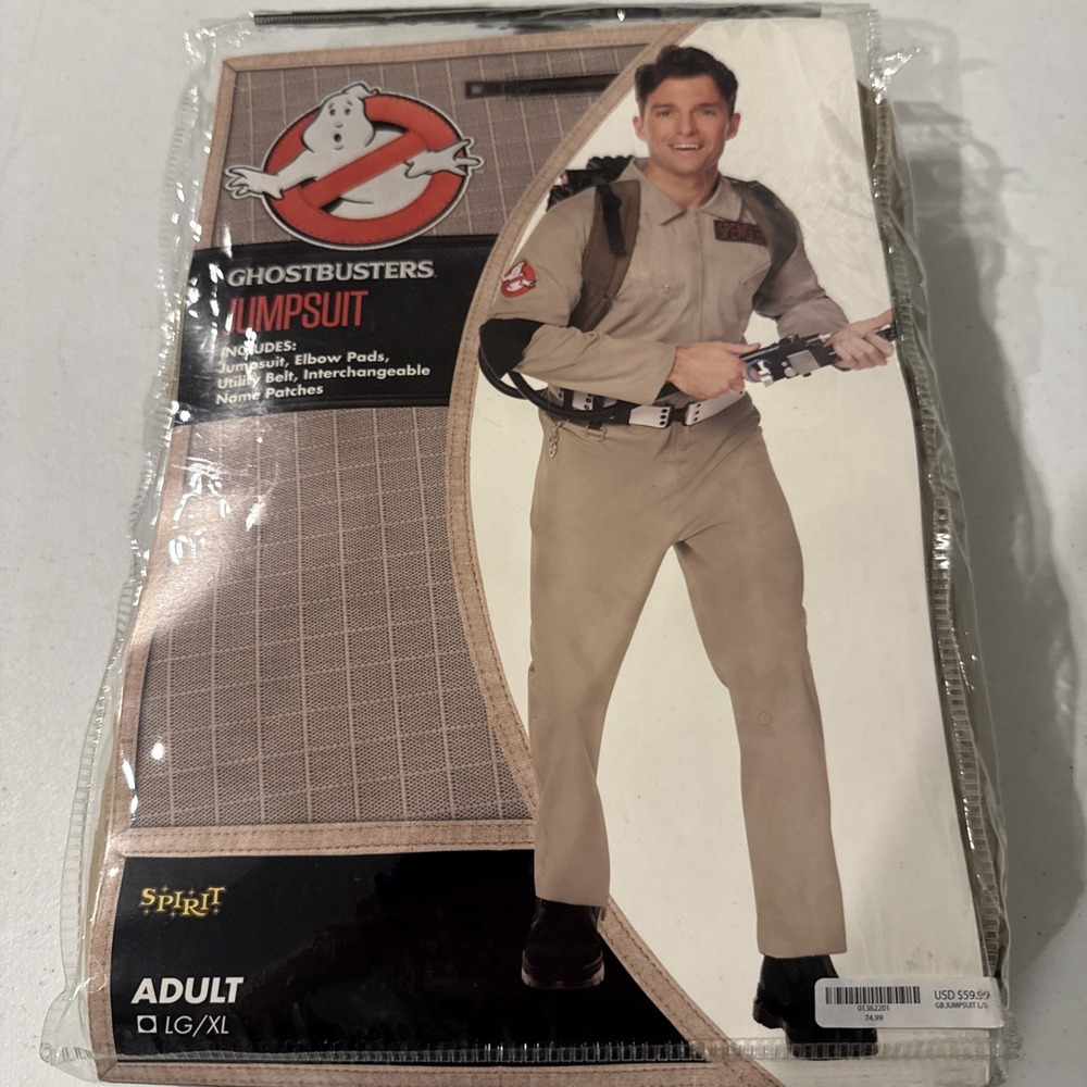 Spirit Halloween Ghostbusters Jumpsuit Adult XL New NWT